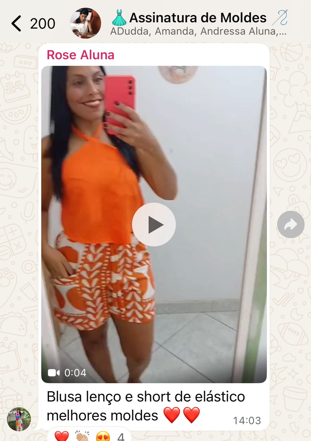 Depoimento Rose - Blusa e Short